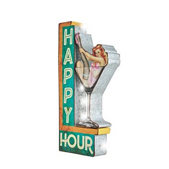 American Art Décor LED Marquee Happy Hour Sign Wall Decor