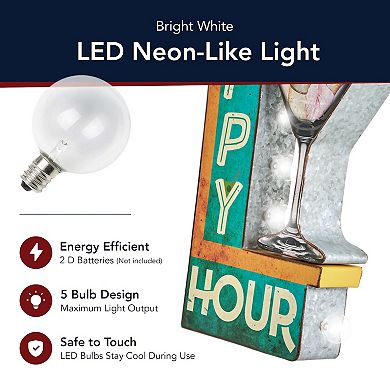 American Art Décor LED Marquee Happy Hour Sign Wall Decor