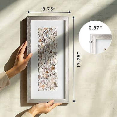 American Art Décor Shadowbox Framed Seaglass Wall Decor Set of 2