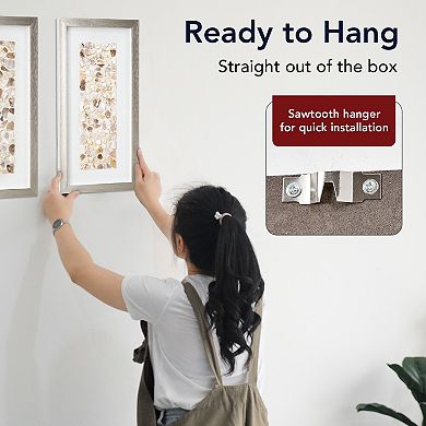 American Art Décor Shadowbox Framed Seaglass Wall Decor Set of 2