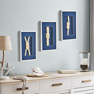 American Art Décor Naut Shore Framed Wall Decor Knots Set of 3
