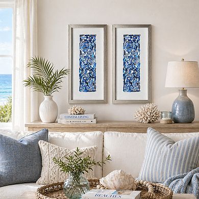 American Art Décor Coastal Seashell Framed Landscape Wall Art Set of 2