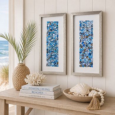 American Art Décor Coastal Seashell Framed Landscape Wall Art Set of 2