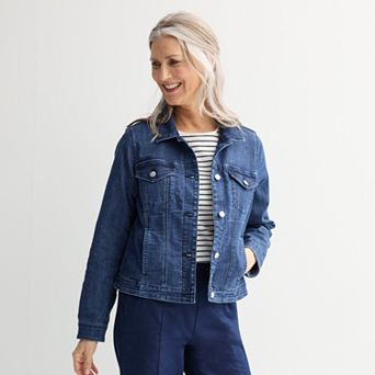 Women's Croft & Barrow® Button-Front Denim Jacket