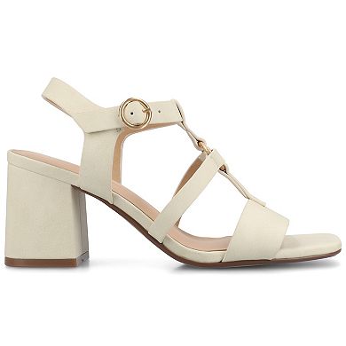 Journee Merisol Women's Ankle Strap Block Heel Sandals
