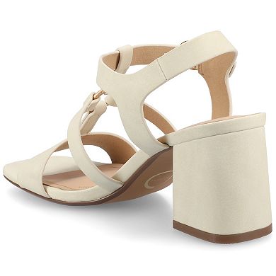 Journee Merisol Women's Ankle Strap Block Heel Sandals