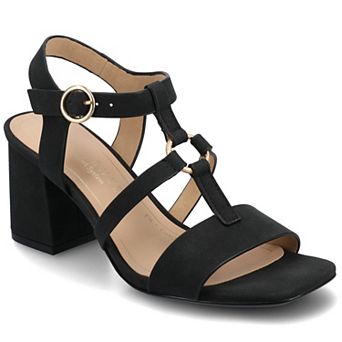 Journee Merisol Women's Ankle Strap Block Heel Sandals