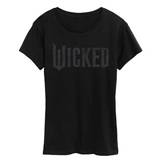 Women's Wicked Black Glitter Logo Graphic Tee