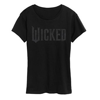 Women's Wicked Black Glitter Logo Graphic Tee