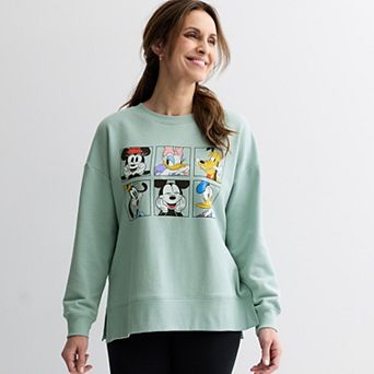 Women's Disney's Mickey Mouse & Friends Square Portraits Graphic French Terry Pullover