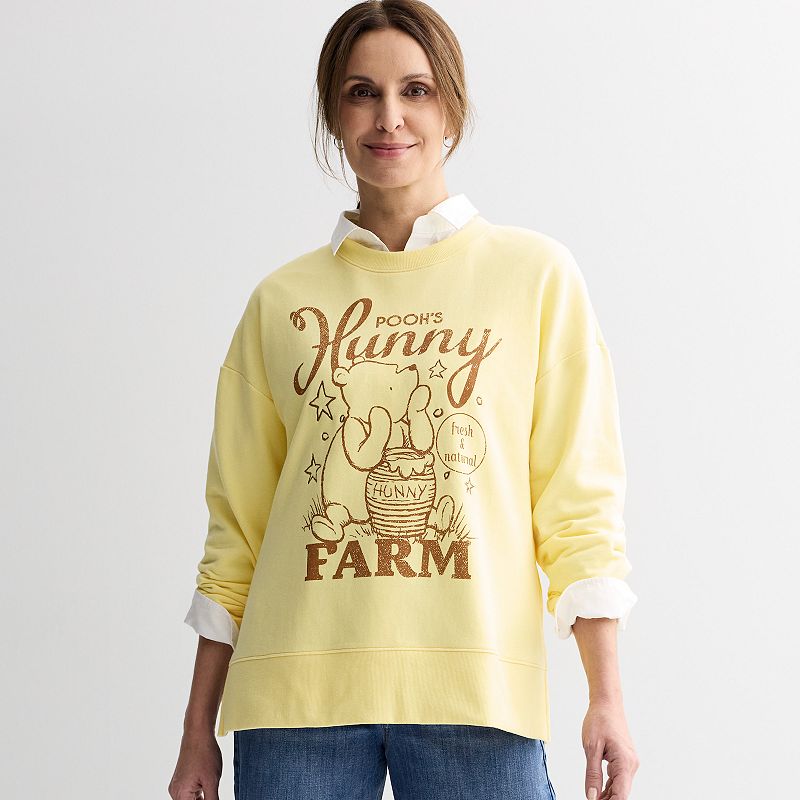 Women’s Disney’s Winnie the Pooh Pooh’s Hunny Farm Graphic French Terry Pullover, Women's, 