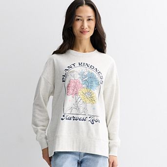Women's Plant Kindness Harvest Love Graphic French Terry Pullover