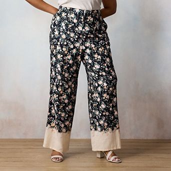 Plus Size LC Lauren Conrad Elastic Back Drapey Trouser Pants