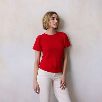 Petite LC Lauren Conrad Bubble Sleeve Tee