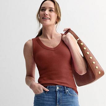 Women's Sonoma Goods For Life® Rib V-Neck Tank Top