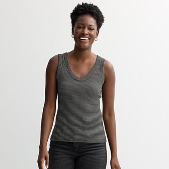 Women's Sonoma Goods For Life® Rib V-Neck Tank Top