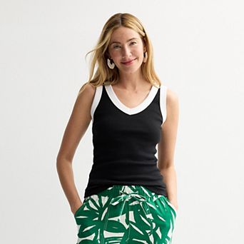 Women's Sonoma Goods For Life® Rib V-Neck Tank Top