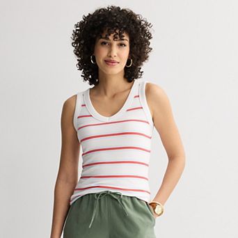 Women's Sonoma Goods For Life® Rib V-Neck Tank Top