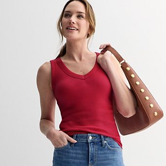 Women's Sonoma Goods For Life® Rib V-Neck Tank Top