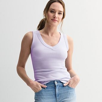Women's Sonoma Goods For Life® Rib V-Neck Tank Top