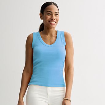 Women's Sonoma Goods For Life® Rib V-Neck Tank Top
