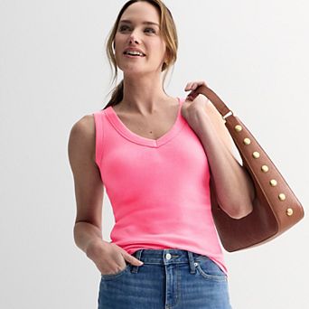 Women's Sonoma Goods For Life® Rib V-Neck Tank Top