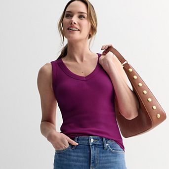 Women's Sonoma Goods For Life® Rib V-Neck Tank Top