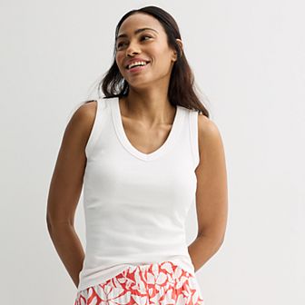Women's Sonoma Goods For Life® Rib V-Neck Tank Top