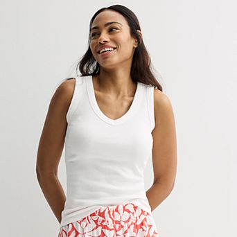 Women's Sonoma Goods For Life® Rib V-Neck Tank Top