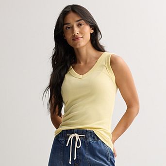 Women's Sonoma Goods For Life® Rib V-Neck Tank Top
