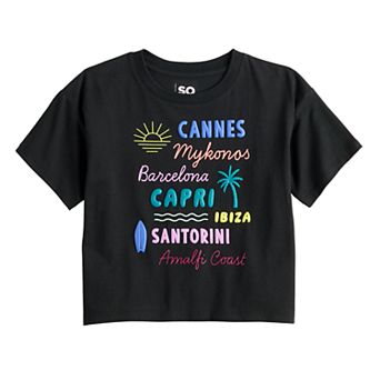 Girls 6-20 SO® Short Sleeve Boxy Graphic Tee in Regular & Plus Size