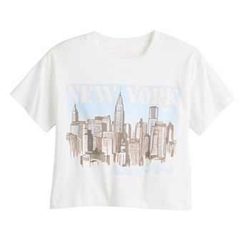 Girls 6-20 SO® Short Sleeve Boxy Graphic Tee in Regular & Plus Size