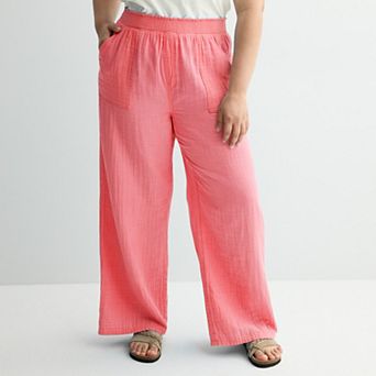 Juniors' Plus Size SO® High Rise Double Gauze Pants