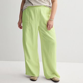Juniors' Plus Size SO® High Rise Double Gauze Pants