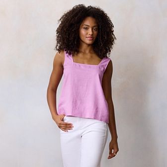 Women’s LC Lauren Conrad Square Neck Button Back Tank Top