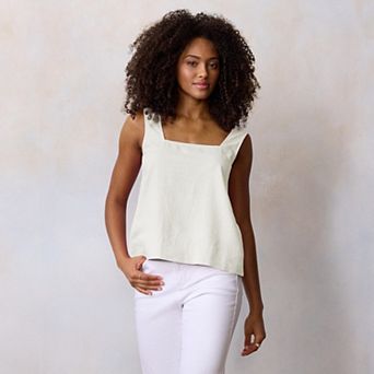 Women’s LC Lauren Conrad Square Neck Button Back Tank Top