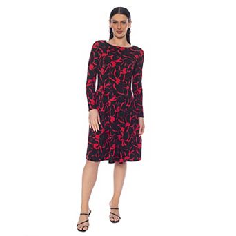 Women's Tash + Sophie Long Sleeve Fit & Flare Dress
