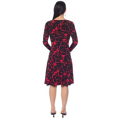 Women's Tash + Sophie Long Sleeve Fit & Flare Dress