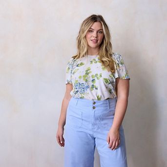 Plus Size LC Lauren Conrad Flutter Sleeve Woven Top