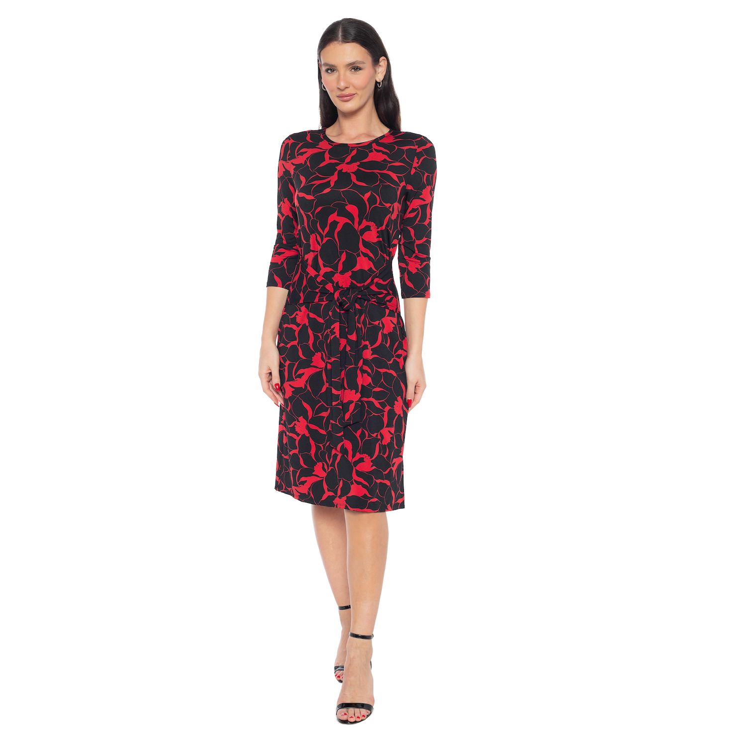 Женские платья Tash + Sophie Long Sleeve Print ITY Tie Front Dress