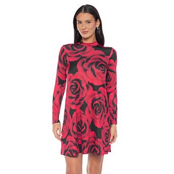 Women's Tash + Sophie Long Sleeve Floral Print ITY Dress