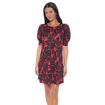 Women's Tash + Sophie Puff Sleeve Printed ITY Dress