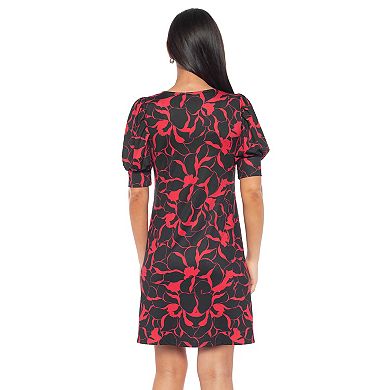 Women's Tash + Sophie Puff Sleeve Printed ITY Dress