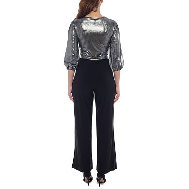 Women's Tash + Sophie Printed Woldob Top with Tie