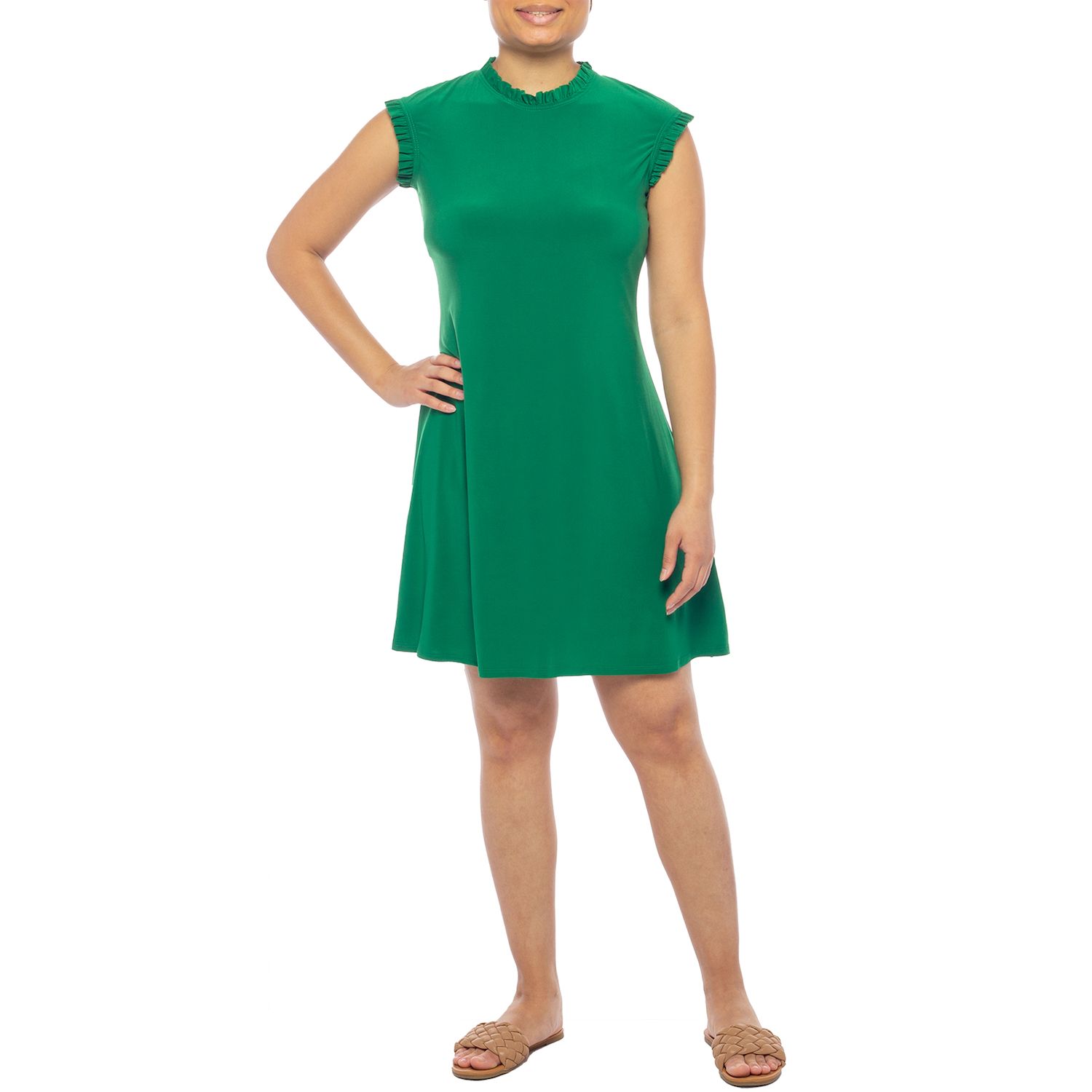 Женские платья Tash + Sophie Solid Jersey Ruffled Dress
