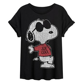 Juniors' Peanuts Joe Cool Oversized Tee