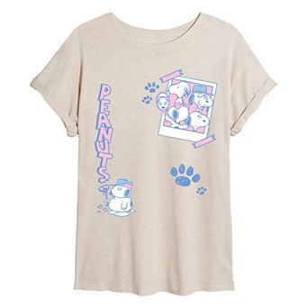 Juniors' Peanuts Snoopy's Siblings Icons Oversized Tee