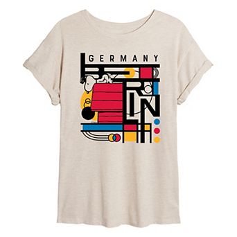 Juniors' Peanuts Snoopy Berlin Germany Bauhaus Oversized Tee