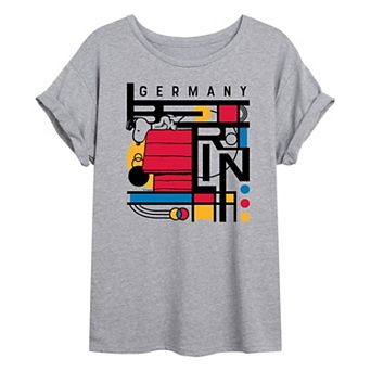Juniors' Peanuts Snoopy Berlin Germany Bauhaus Oversized Tee