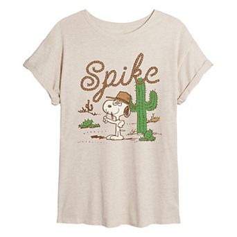 Juniors' Peanuts Spike Oversized Tee